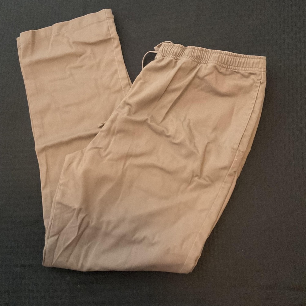 Appleseed's Pants Womens‎ 16 Beige Khakis Twill Elastic Waist Pockets Casual